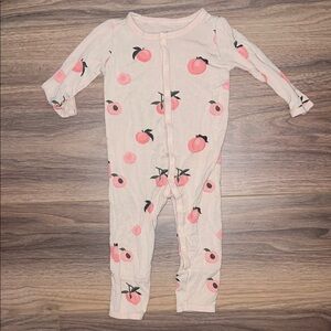 Kyte BABY Pink Peach Print Footie